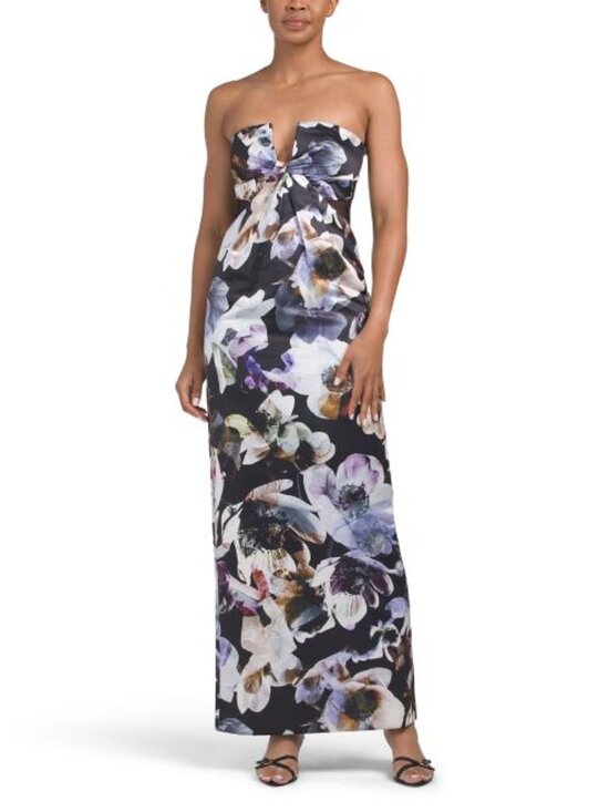 BCBGMaxAzria Dresses & Skirts - BCBGMAXAZRIA Strapless Floral Gown